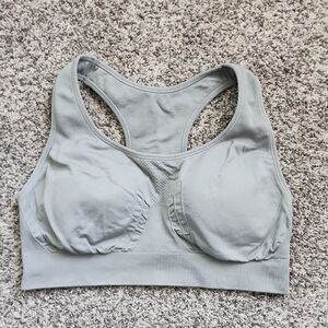 Now Sunday Light Gray Seamless Racerback Sports Bra XL